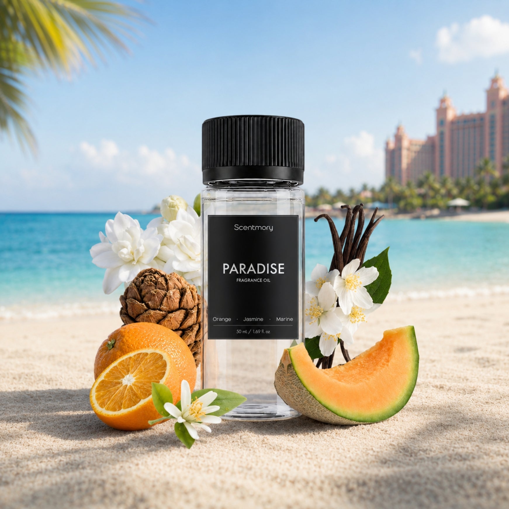 Paradise fragrance oil bottle