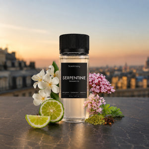 Serpentine fragrance oil bottle