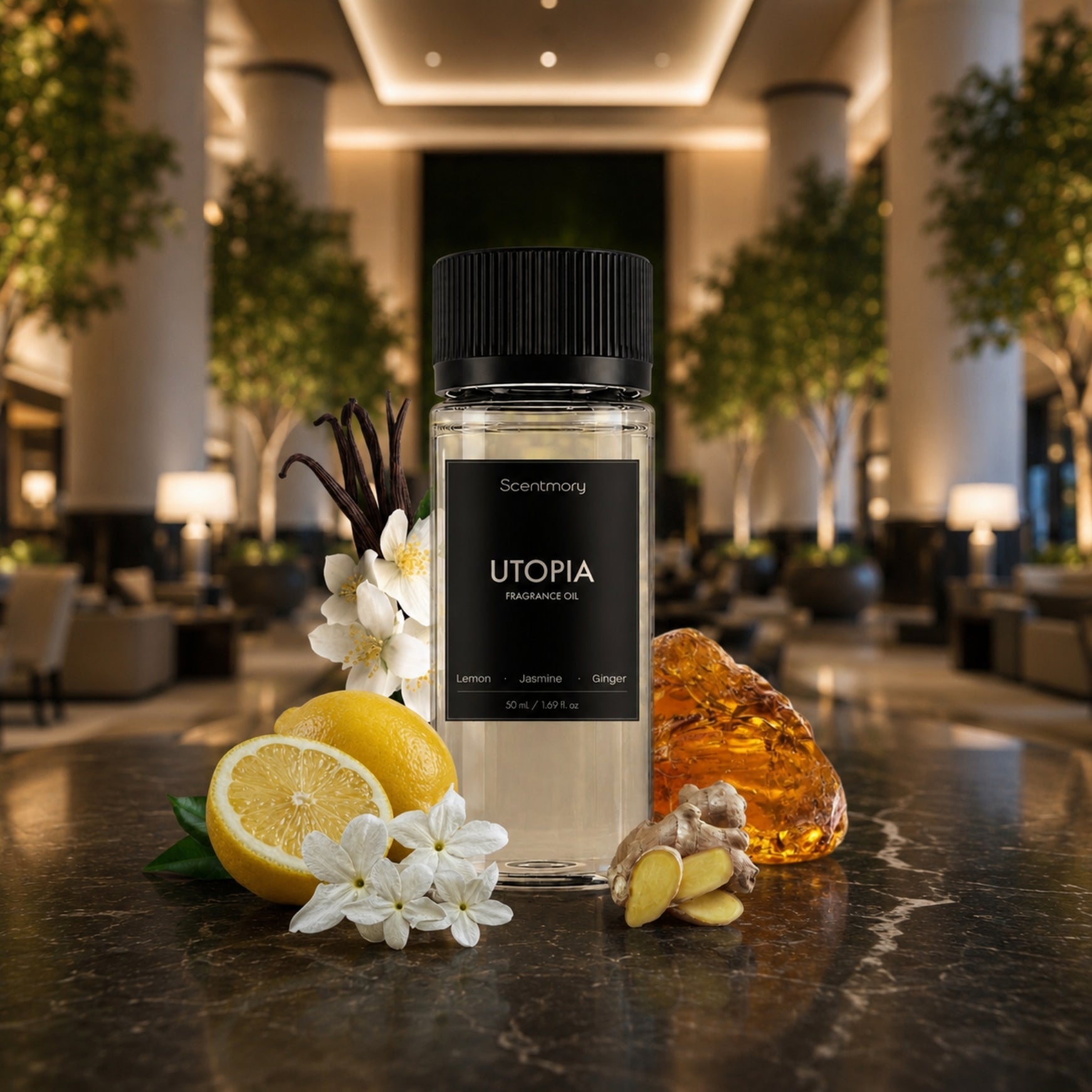 Utopia fragrance oil bottle
